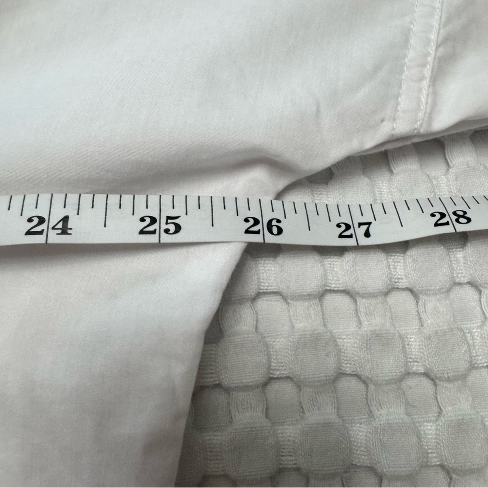 Long White Cotton Blend Button-Up Shirt size L - Picture 7 of 11